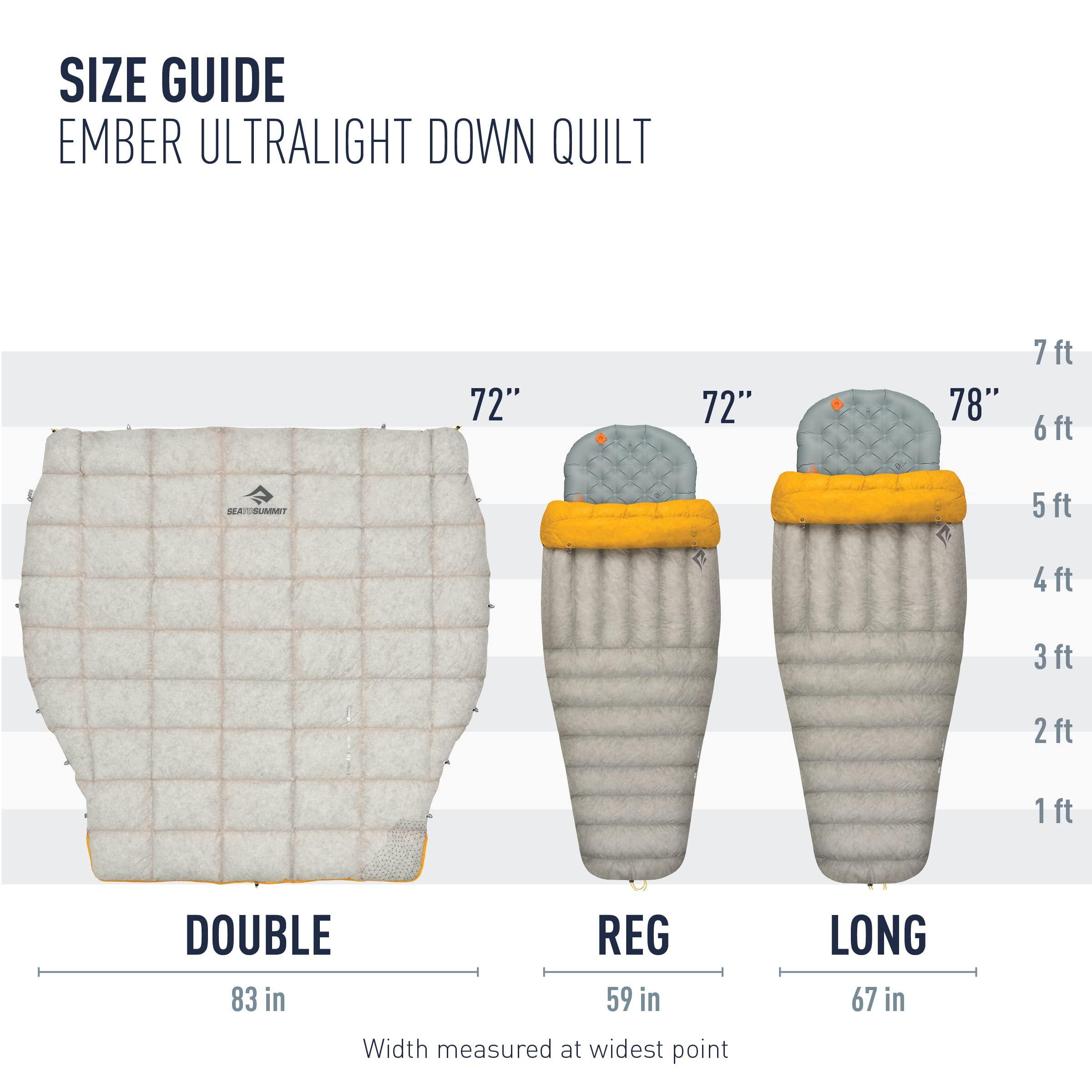 Sea to Summit Sea to Summit Ember Ultralight Down Backpacking Quilt, 50-Degree, Long
