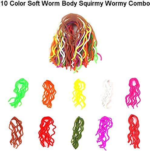 Riverruns Fly Tying & Flies Riverruns Squirmy Wormy 10 Best Selected Color Assortment Fly Tying Materials for San Juan Fly Flies Soft Lure Ultra Stretchy Fishing Worm Body Trout Floating Glowing