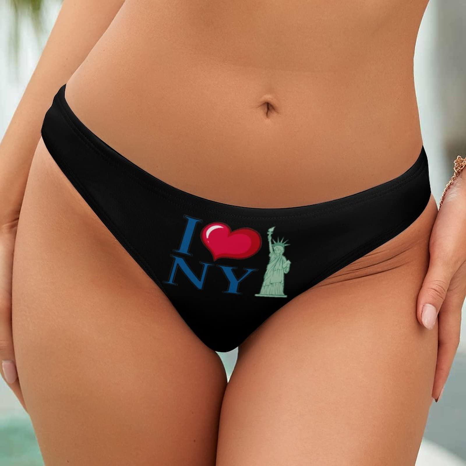 TUBIAZICOL I Love New York City Sexy Thong G-String for Women T-Back Printed Panties Underwear