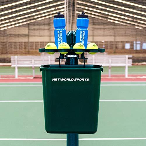 Vermont Vermont Tennis Court Trash Can & Shelf | Durable PVC with Aluminum Bracket