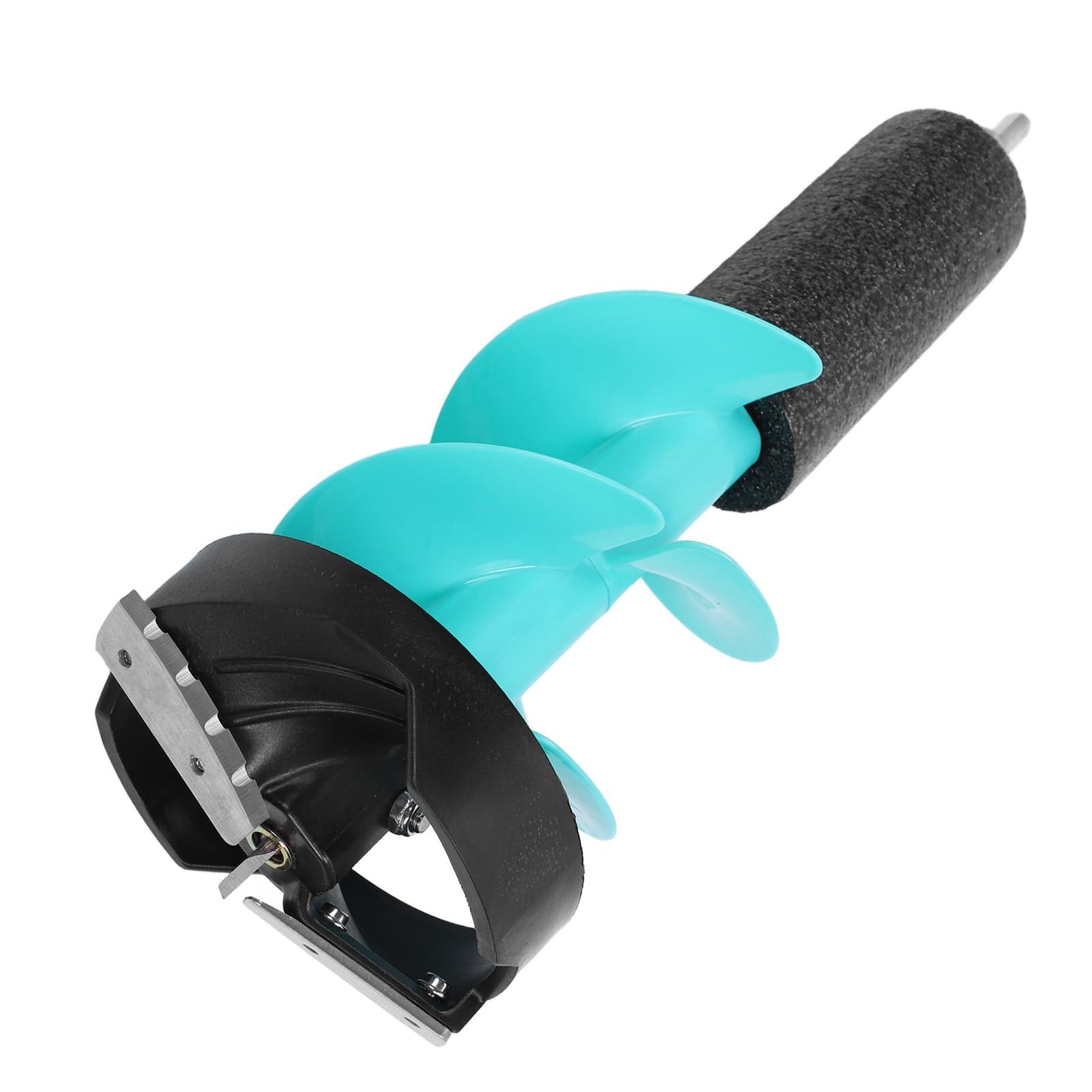 Garosa Power Head Ice Auger 6 Inch Diameter Manual Hand Drill for Ice Fishing - 17.7 Inch Long Nylon Auger Bit with Positioner for Ice Drilling Burrowing