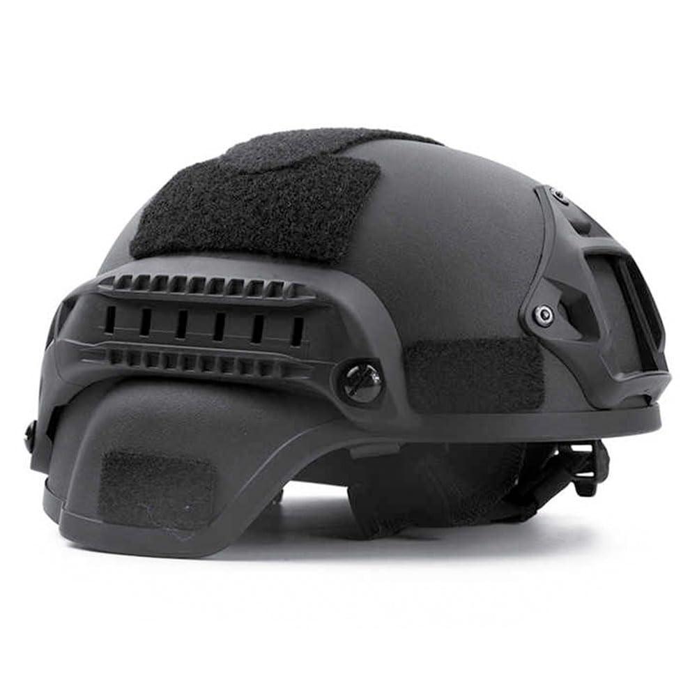 CMAIR4U CMAIR4U Airsoft Helmet Mich 2000 Tactical Helmet with Ear Protection, Front NVG Mount and Side Rail (Black)