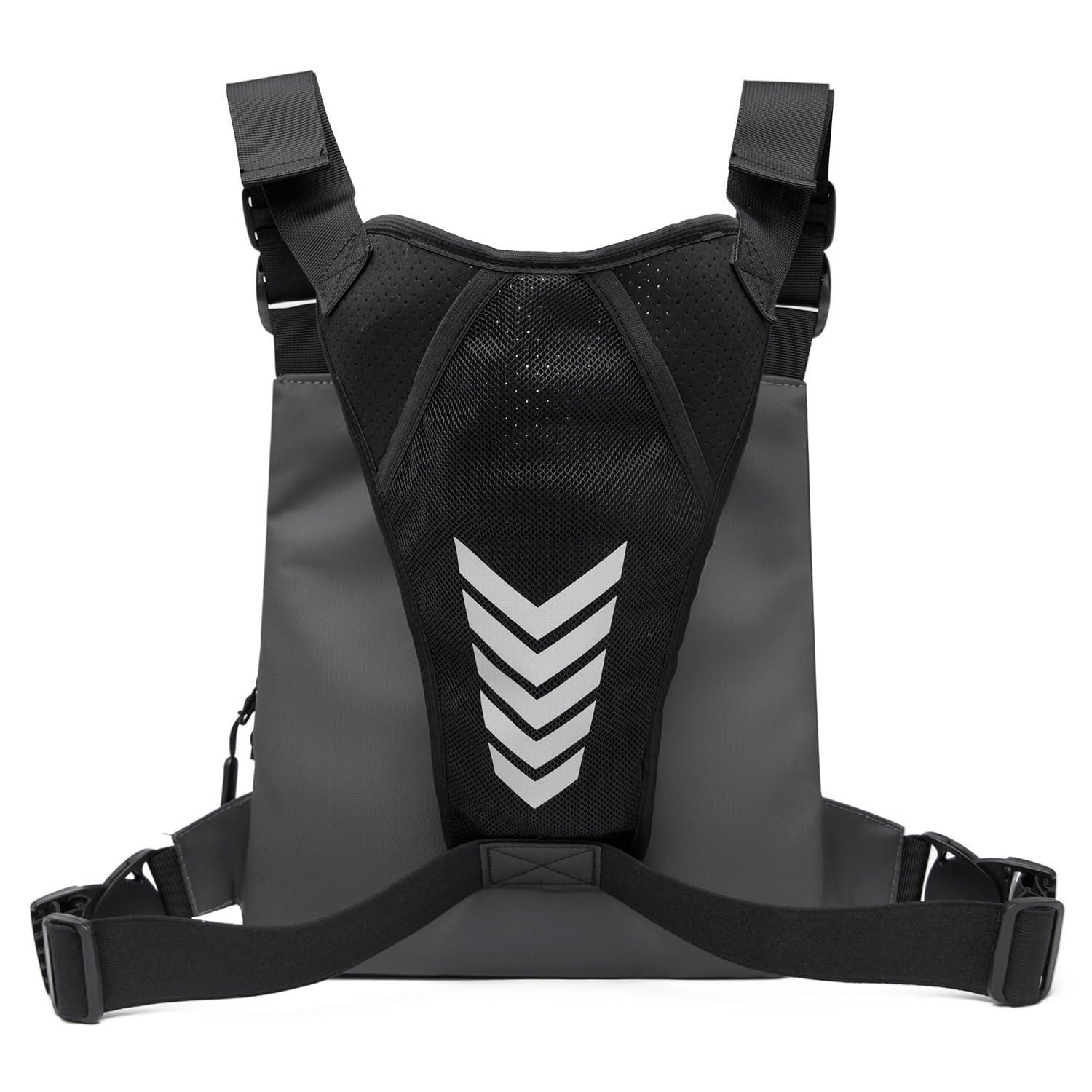 Criuage Criuage Outdoor Chest Bag for Men, Lightweight Running Vest with Water Bottle Pocket, EDC Chest Pack for Hiking,Cycling