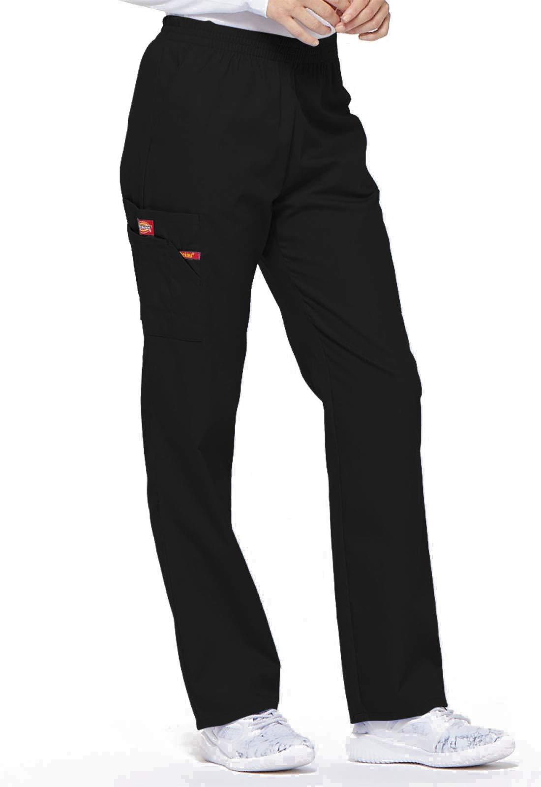 Dickies Dickies Women's EDS Signature Scrubs Missy Fit Pull-On Cargo Pant, Black, 3X-Large