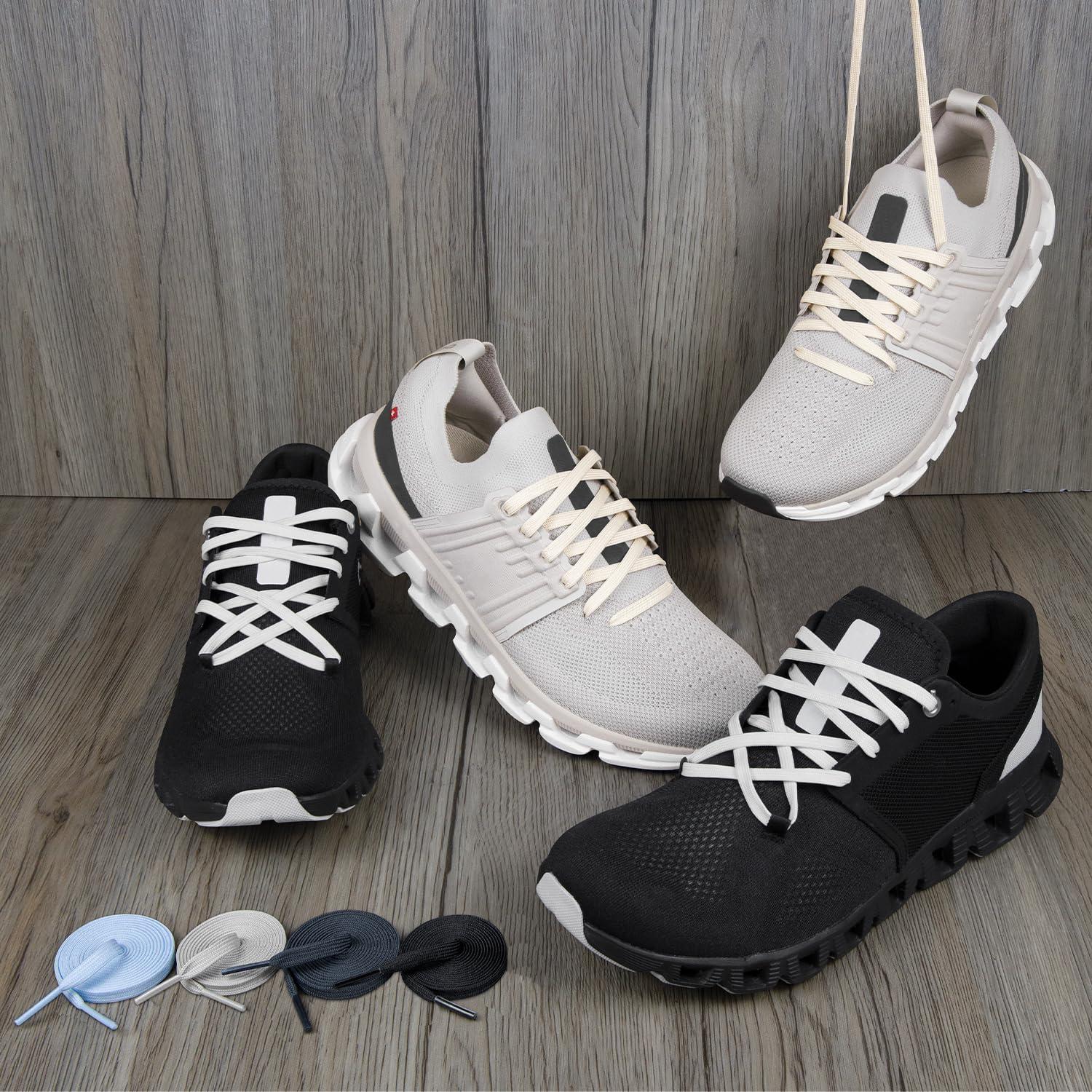 Endoto Endoto Shoelaces for On Cloud X3, X4, Shift, Cloudflow, Cloudwift, Cloudmonster Running Replacement Flat Shoes Laces Strings(Color:Black,Size:56Inch)