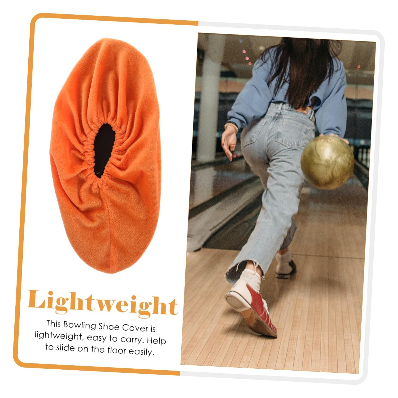 HONMEET HONMEET 2 Pairs Bowling Shoe Covers Sliders Bowling Machine Bowling Shoe Booties Sports Shoe Covers Bowling Pad Bowling Shoes Men Bowling Ball Shoe Covers Bowling Equipment Flannel Golden