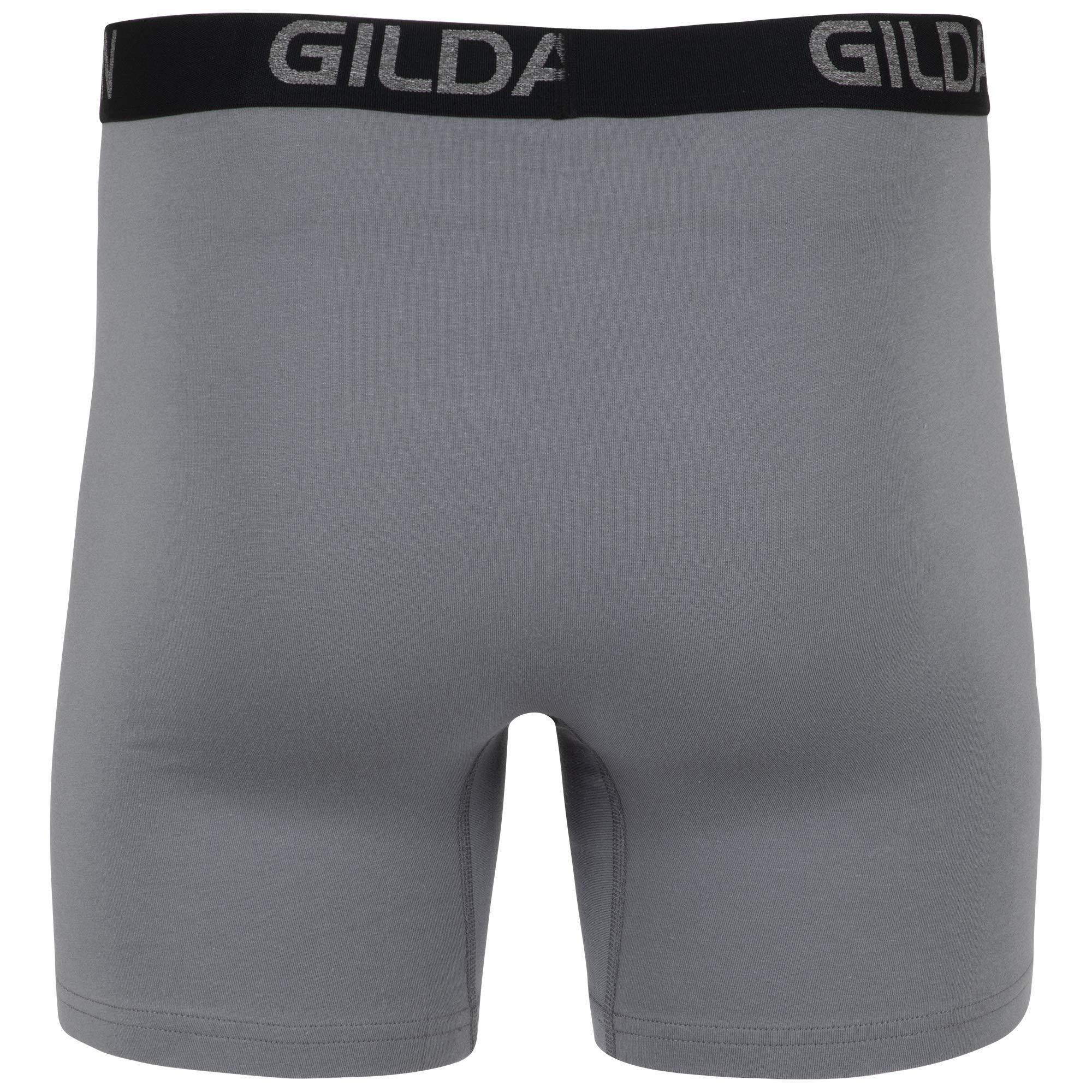 Gildan Gildan Men's Underwear Cotton Stretch Boxer Briefs, Multipack, Grey Flannel/Black Soot (5-Pack), Large