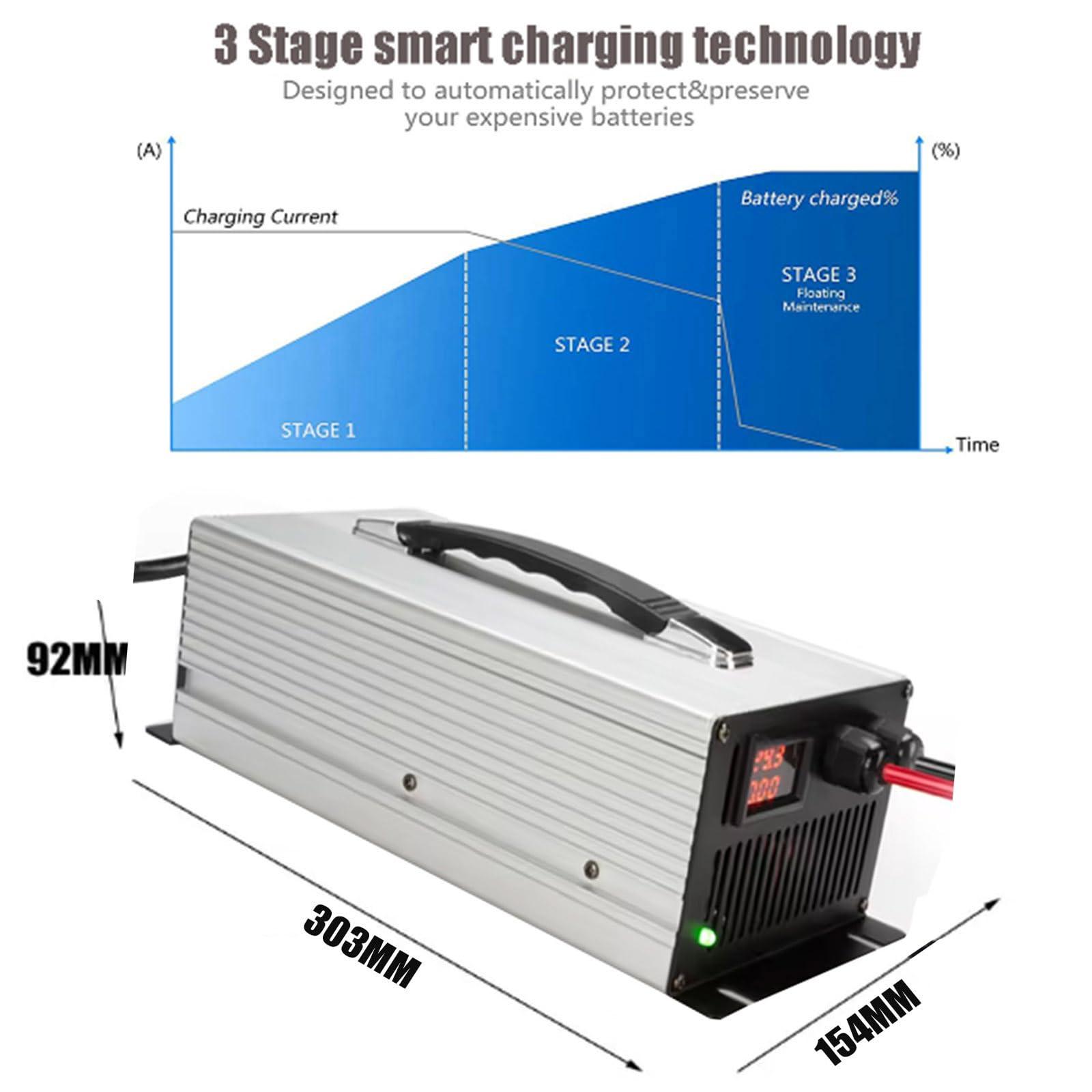 HYDTGZ HYDTGZ Electric Forklift Charger 12V 50A 24V 50A 36V 40A 48V 30A 60V 25A 72V 20A Batteries Chargers with 350A Anderson Electric Car Battery Charger,72v 20a