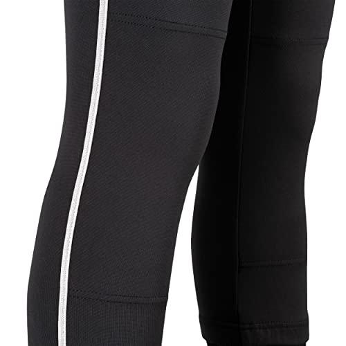 CHAMPRO CHAMPRO womens Low-rise Youth Softball With Tournament Traditional Low Rise Pant w/Braid, Black, White Pipe, Large US