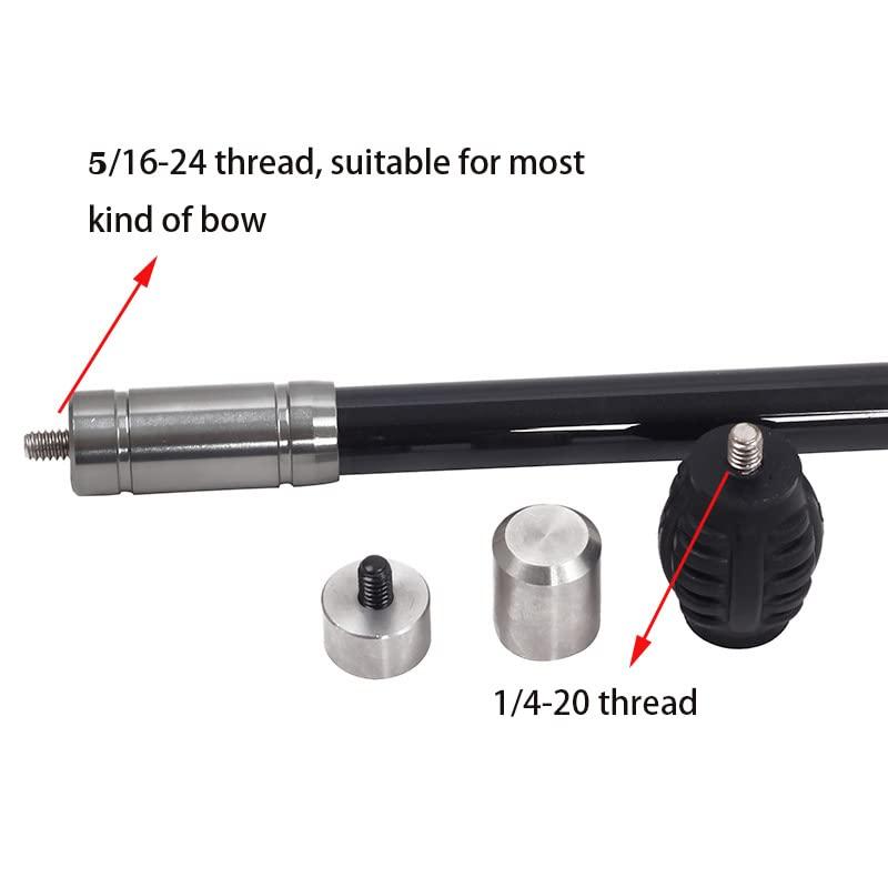 HNZMDY HNZMDY 3-30 Inch Archery Carbon Fiber Bow Stabilizer Balance Bar Rod Shock Absorber Damping System with Stabilizer Weight for Recurve Compound Bow (Blue, 28 inch)