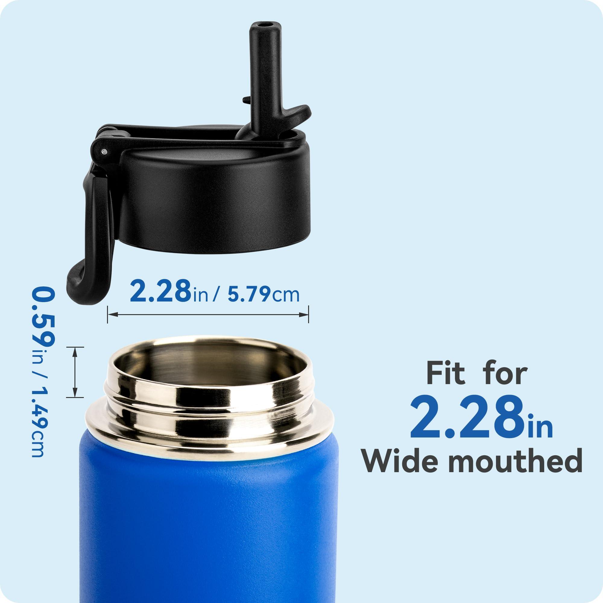 Prurex Prurex Straw Lid for Thermoflask, Takeya, Simple Modern, IRON FLASK Wide Mouth Bottles (12-64oz),Leakproof Replacement Lid Compatible Hydro Flask,BPA-Free Straw Cap (2.28" Mouth)