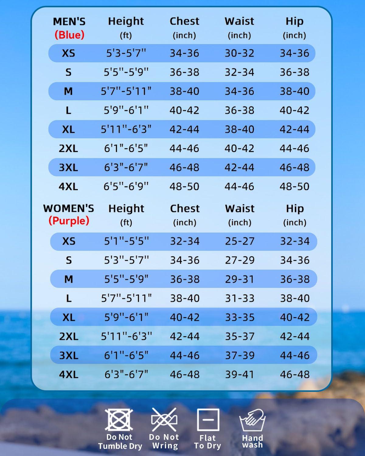 Seaskin Seaskin Full Wetsuits for Men Womens 3mm Back Zip