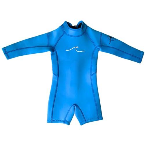 Selective HA Selective HA Baby, Infant, Toddler, Kids Ultrasoft 1.5mm and 2.5mm Neoprene Longsleeve Shorty Wetsuit Springsuit, Yamamoto and Traditional Neoprene Versions (Azure Blue 2.5mm Yamamoto, 4T (L))