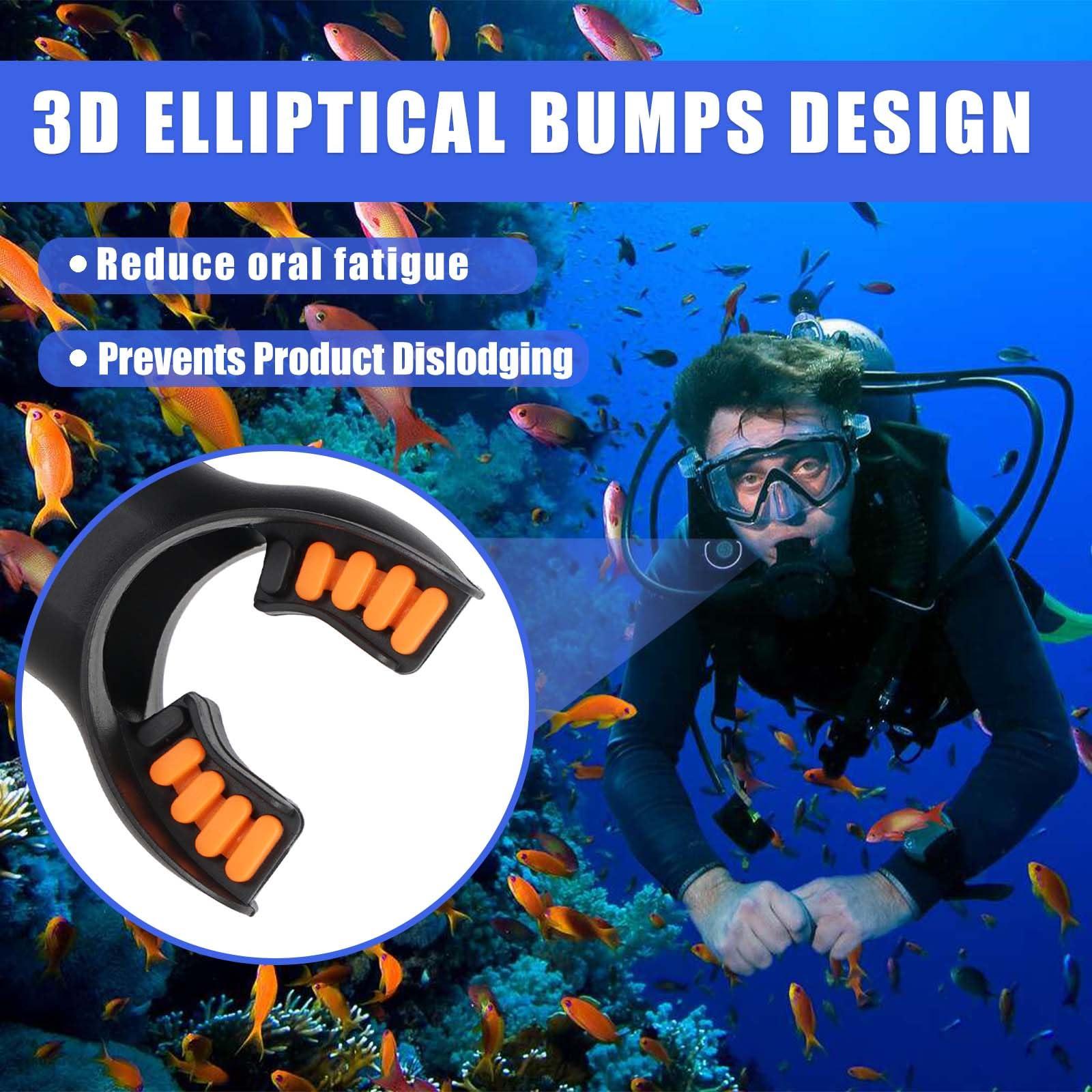 JUSTOOP JUSTOOP Scuba Diving Mouthpiece, Silicone Snorkel Mouthpiece Regulator Replacement with Regulator Tie Fits Most Standard Regulators Scuba Diving Accessories, Orange