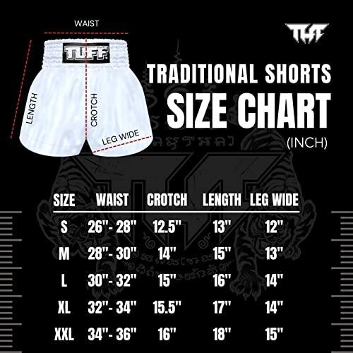 Tuff Sport Tuff Muay Thai Shorts TUF-MS621-WHT-M
