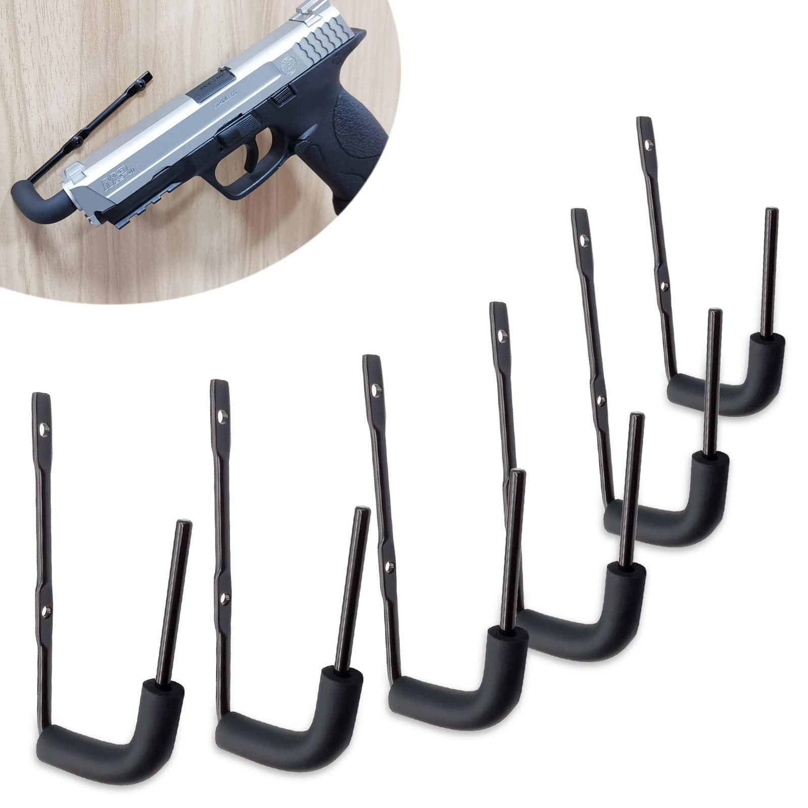 StrongTools StrongTools Handgun Hanger, Wall Mount Pistol Rack Suitable for Desk or Wardrobe, Pistol Organizer for Displays and Cabinet (6 Packs for 6 Guns)