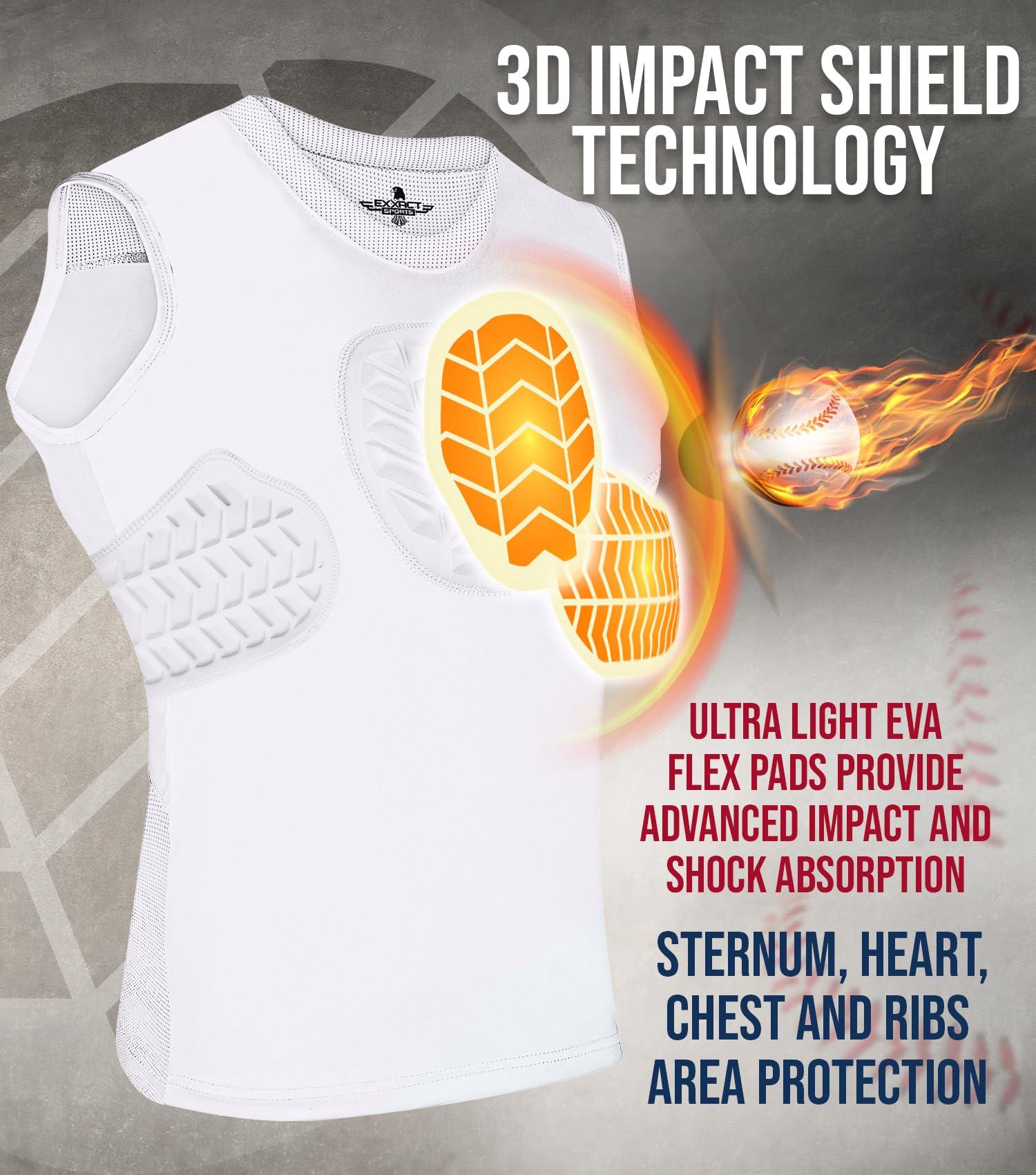 Exxact Sports Exxact Sports Youth Baseball Chest Protector, Sternum Chest Guard, Baseball Chest Protector Youth Softball Chest Protector Girls Youth (Chest & Rib Protector, YL)