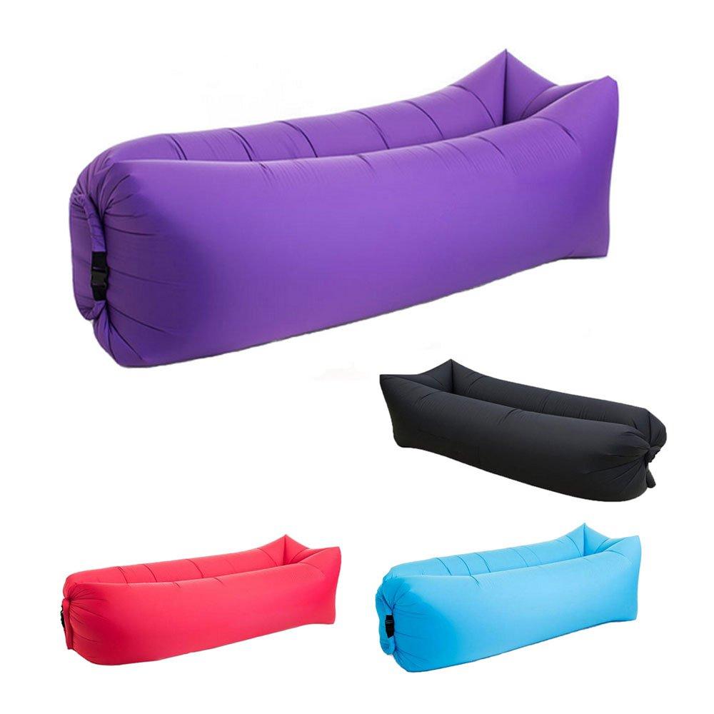 Beiruoyu Beiruoyu Inflatable Lounger Air Chair Sofa Bed Sleeping Bag Couch for Beach Camping Lake Garden (Purple)