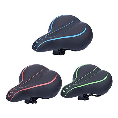 LIOOBO LIOOBO High-Elastic Bicycle Saddle Shock Absorption Cushion Comfortable Bicycle Seat for Man Woman Male (Black Green)