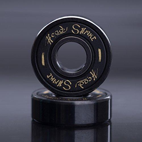 Heady Shake Heady Shake Pro Skateboard Bearings - Fastest Premium 608rs Titanium - Longboard, Skate Board, Kick Scooter, Inline and Roller Skates, 8-Pack