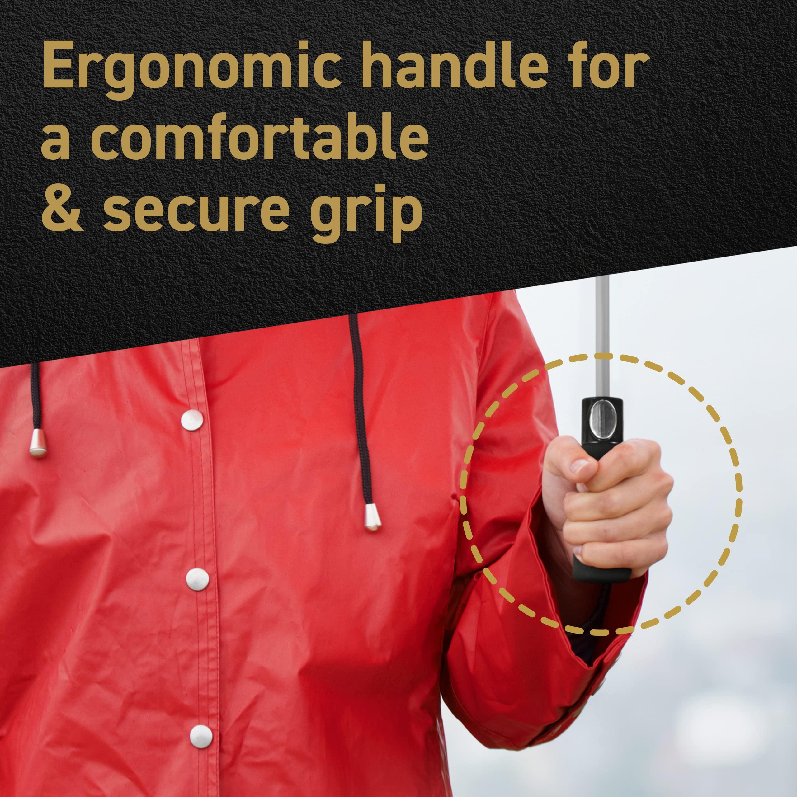 EEZ-Y EEZ-Y Golf Umbrella - 58 Inch Windproof Rain Umbrellas w/Double Canopy - Compact, Portable & Break Resistant for Travel Black