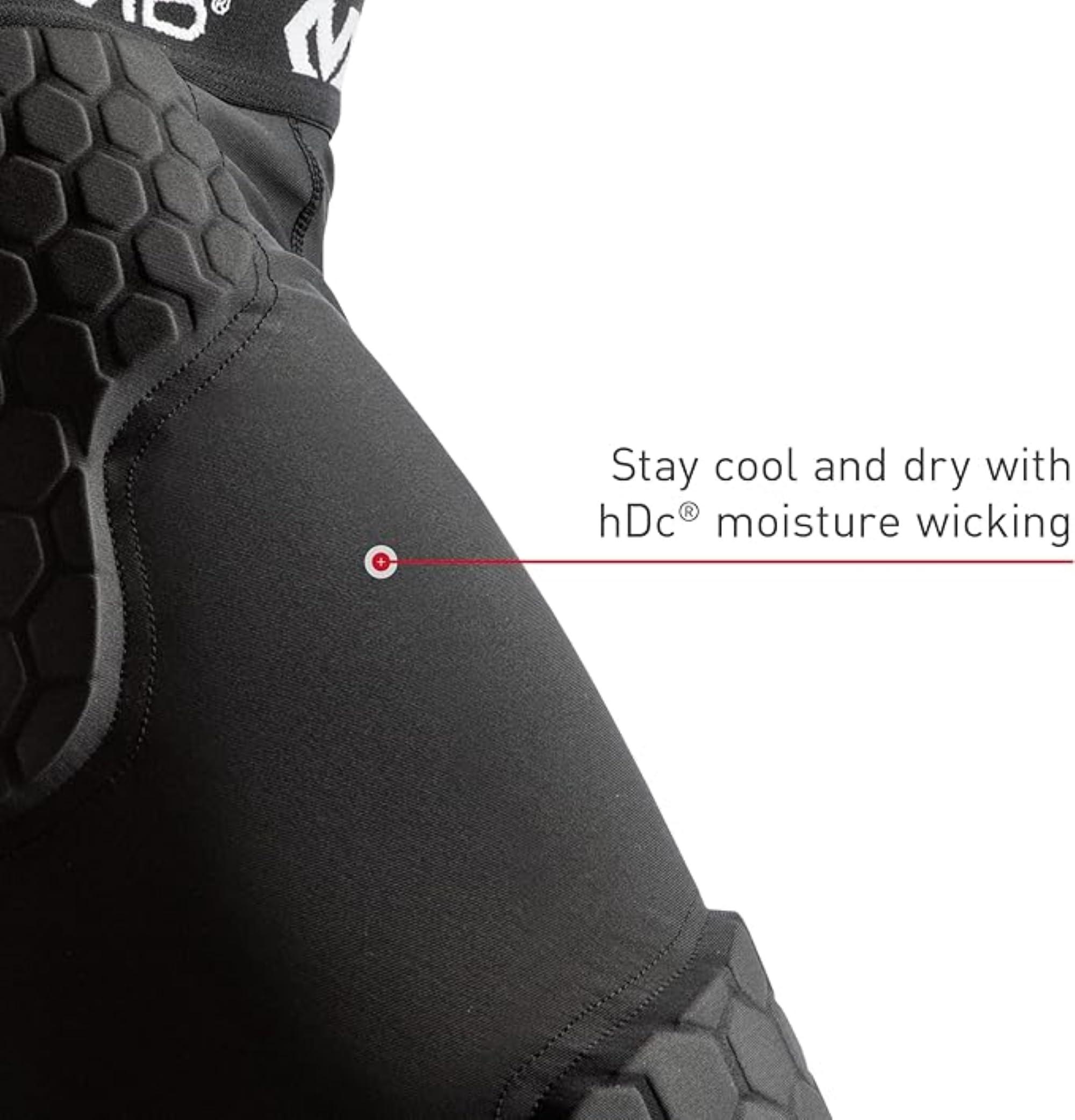McDavid McDavid Padded Compression Shorts with HEX Pads Dual-Density Thudd Tights with Hip, Tailbone, Thigh Padding. for Men and Women with Cup Pocket White