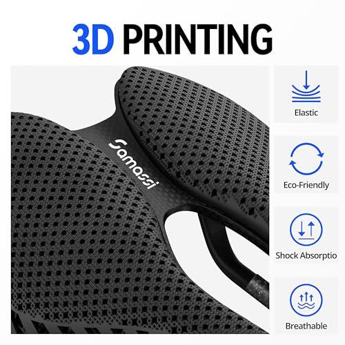 Samassi Samassi Bike Seat, 3D Printed Bike Saddle | Comfortable Bike Seat Cushion for Men and Women| Lightweight Carbon Fiber Bicycle Seat, Shock Absorbing and Breathable | Ideal for Road and Mountain Bikes