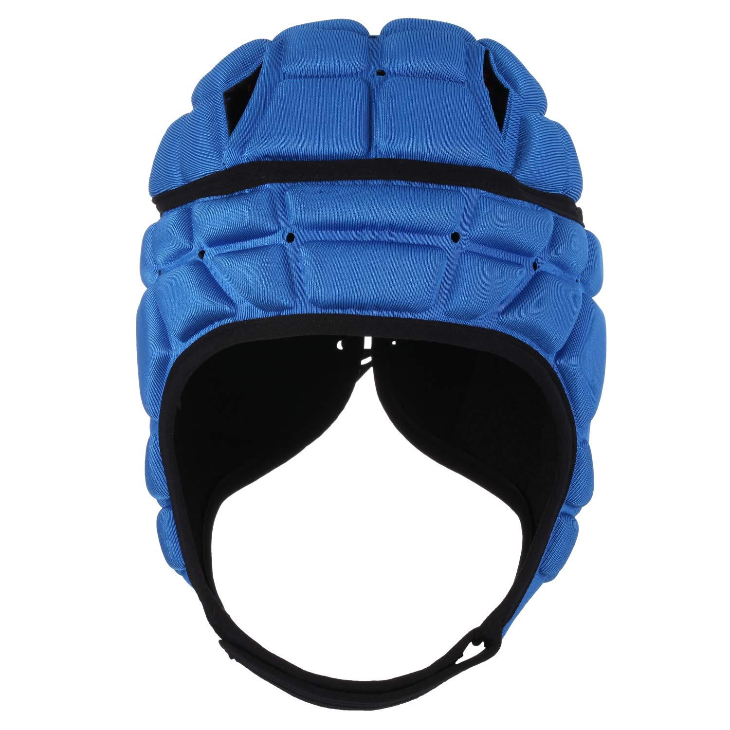 surlim Surlim Rugby Soft Helmet Soccer Headgear Scrum Cap 7v7 Flag Football Headguard for Adult Large (Blue)