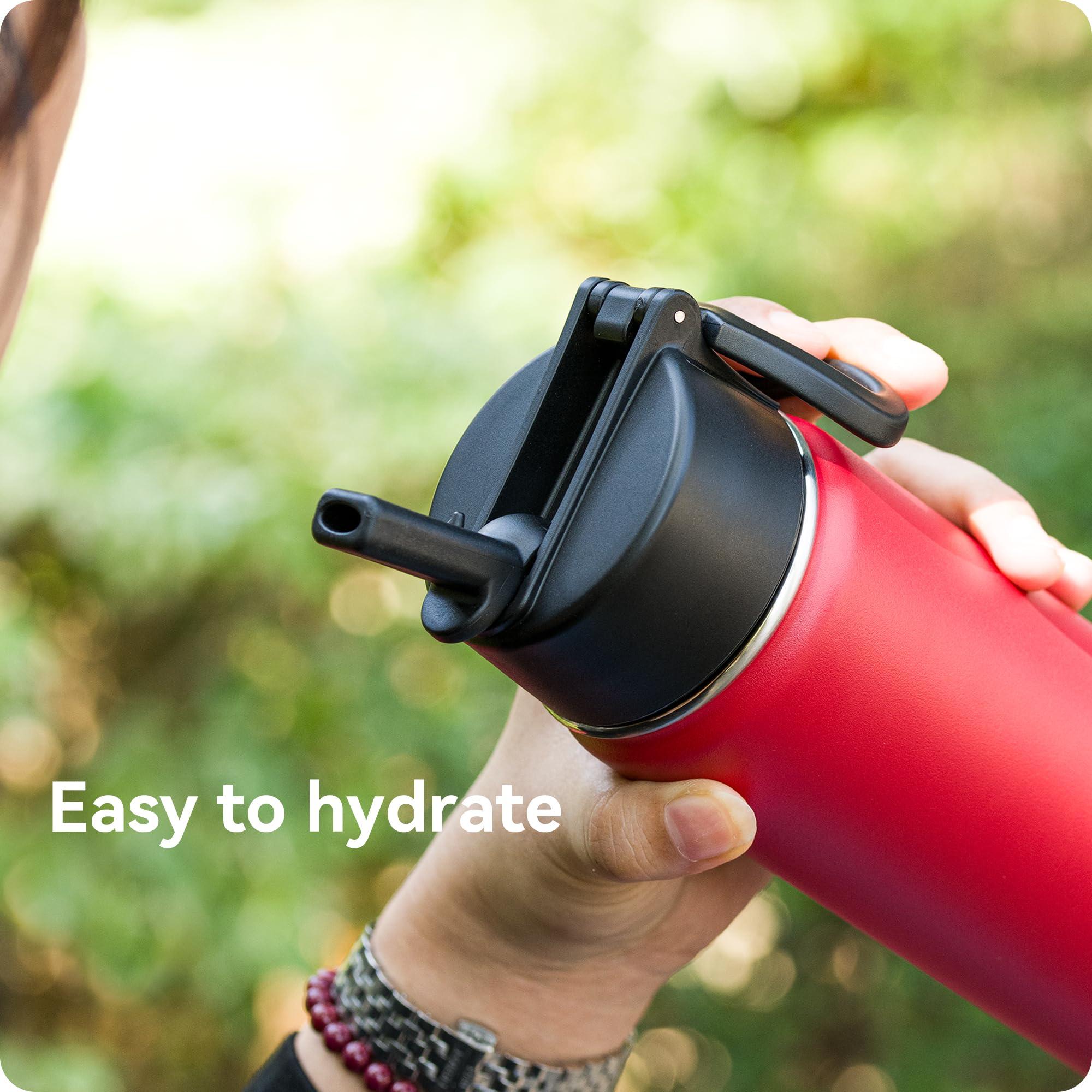 Prurex Prurex Straw Lid for Thermoflask, Takeya, Simple Modern, IRON FLASK Wide Mouth Bottles (12-64oz),Leakproof Replacement Lid Compatible Hydro Flask,BPA-Free Straw Cap (2.28" Mouth)
