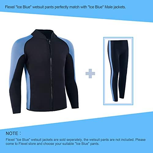 INTBOSS INTBOSS Wetsuit Top Men,2mm Mens Wetsuit Top Long Sleeve Wetsuit Jacket Men Front Zip Warm Neoprene Wets Suit Jackets for Men Stretch Mens Wetsuit Jacket