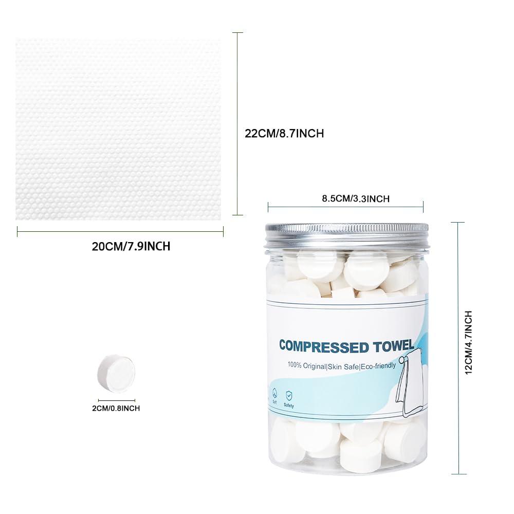 Gloffer Canned Compressed Towels,100PCS Disposable Compressed Tissue Paper Towel Portable Mini Tissue for Travel,Sport,Camping,Outdoor Activities