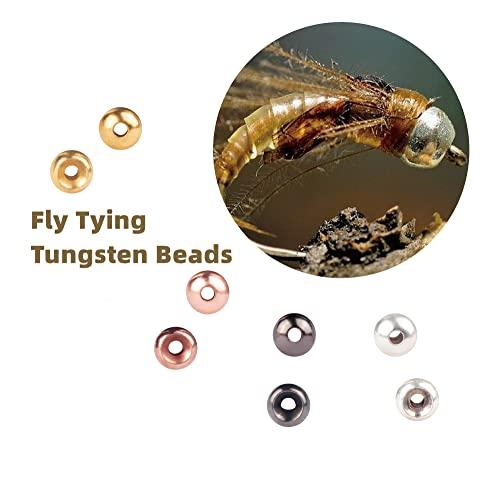 MUUNN MUUNN 200pcs/lot Fly Tying Tungsten Beads,Cyclops Tungsten Nymph Head Ball for Fly Tying Materials 2.5mm,Combination 4 Colors