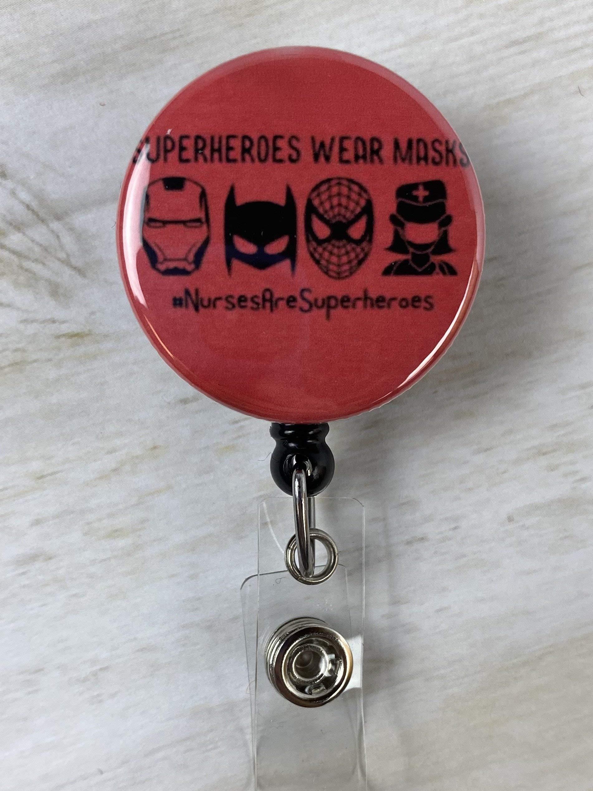My4BadgeBuilders Hero Badge Reel ~ Essential Worker ~ Not All Heros Wear Capes ~ Badge Reel ~ Cute Badge Reel ~ Nurse Badge Reel ~ Retractable Badge Reel