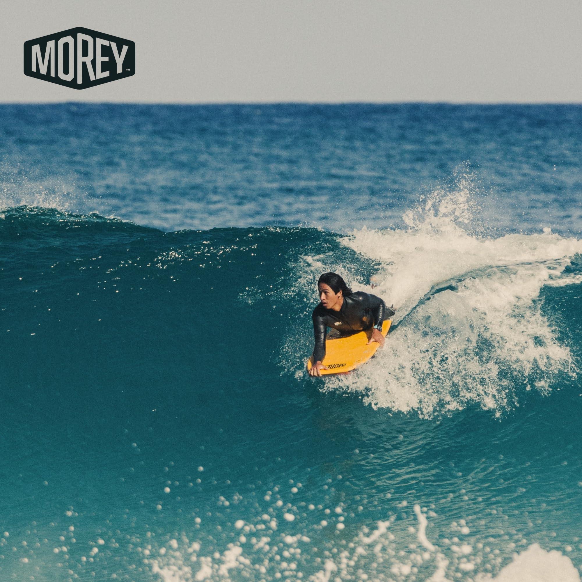 Morey Morey Mach 7 Bodyboard - PE Core, TC8 Deck, HDPE Slick, Single Power Rod Stringer, Crescent Tail, with Channels for Bodyboarding Surfing Waves Ocean Summer Fun Beach (42")