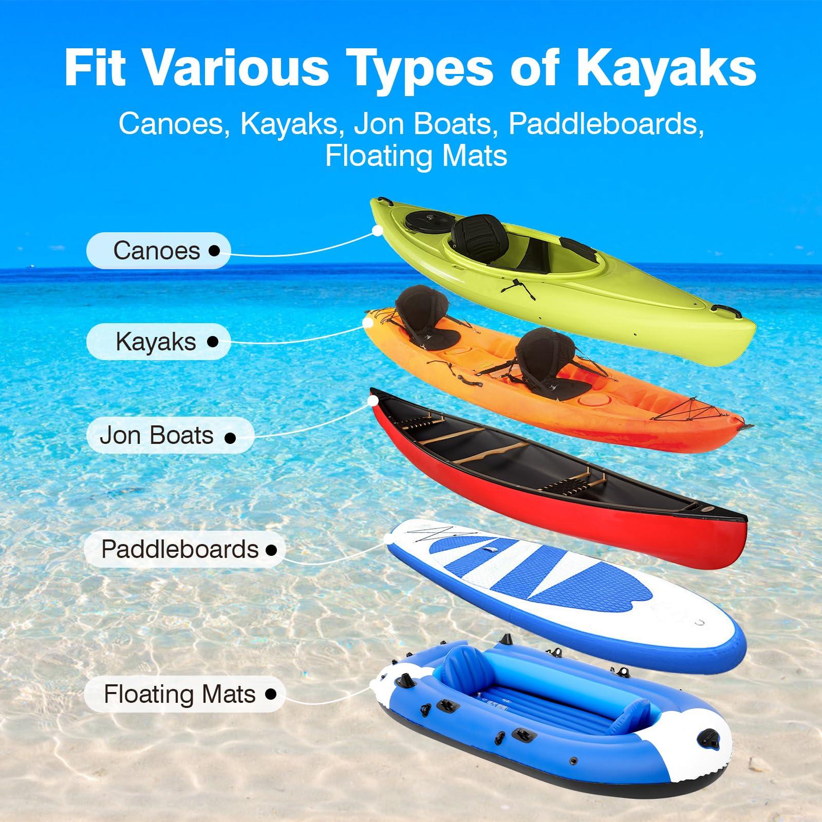 Morohope Morohope Kayak Beach Cart, Width Adjustable 5.5\"-20.4\" Universal Canoe Dolly Heavy Duty Kayak Trolley with 16\" Wheels, Sturdy 300 LBS Weight Capacity