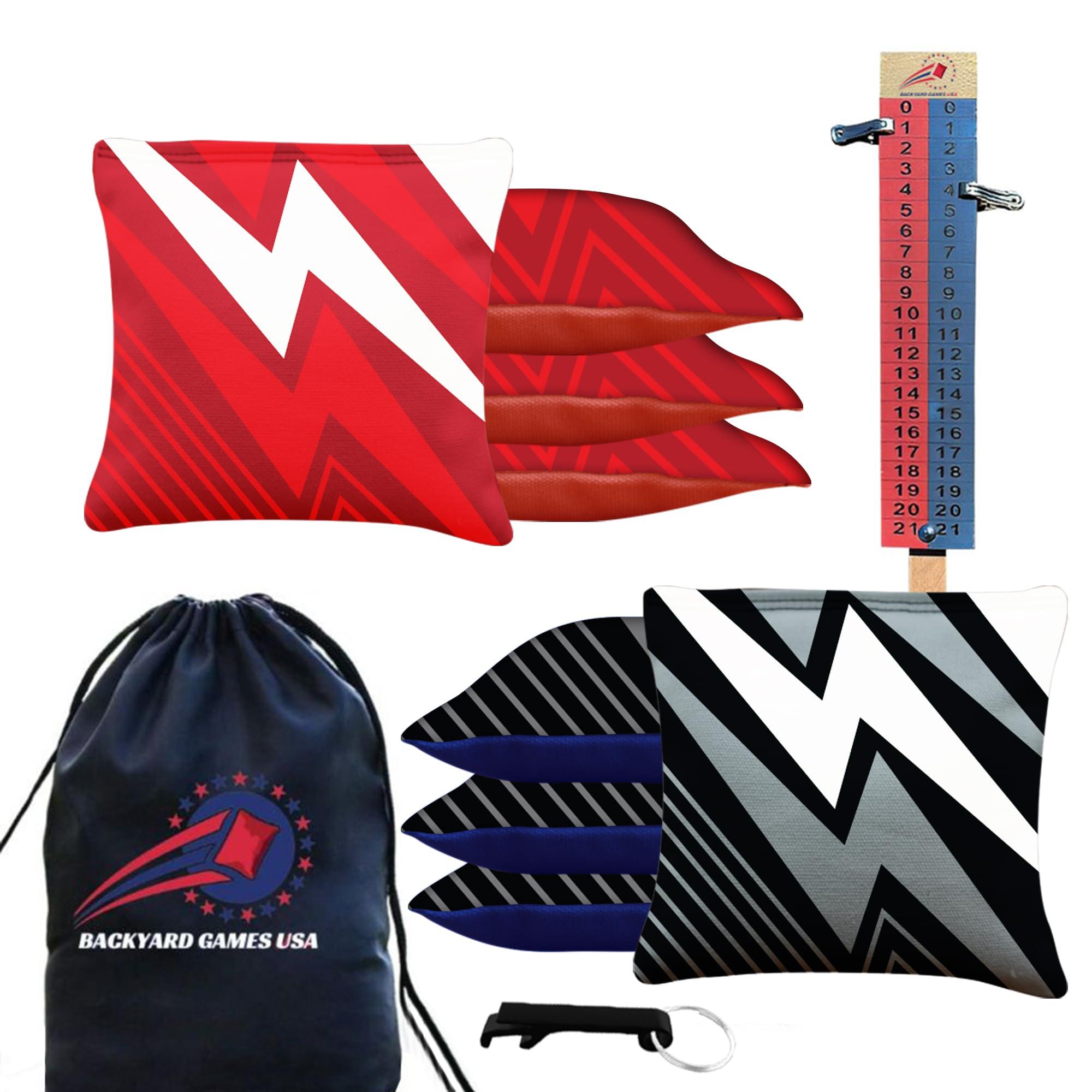 BackYardGamesUSA CornholeGamesUSA Pro Cornhole Bags Set of 8 Regulation - Professional Cornhole Bags for Tournament Play, Slick n Stick Bean Bags for Cornhole, Corn Hole Bags Regulation Set of 8- Made in USA