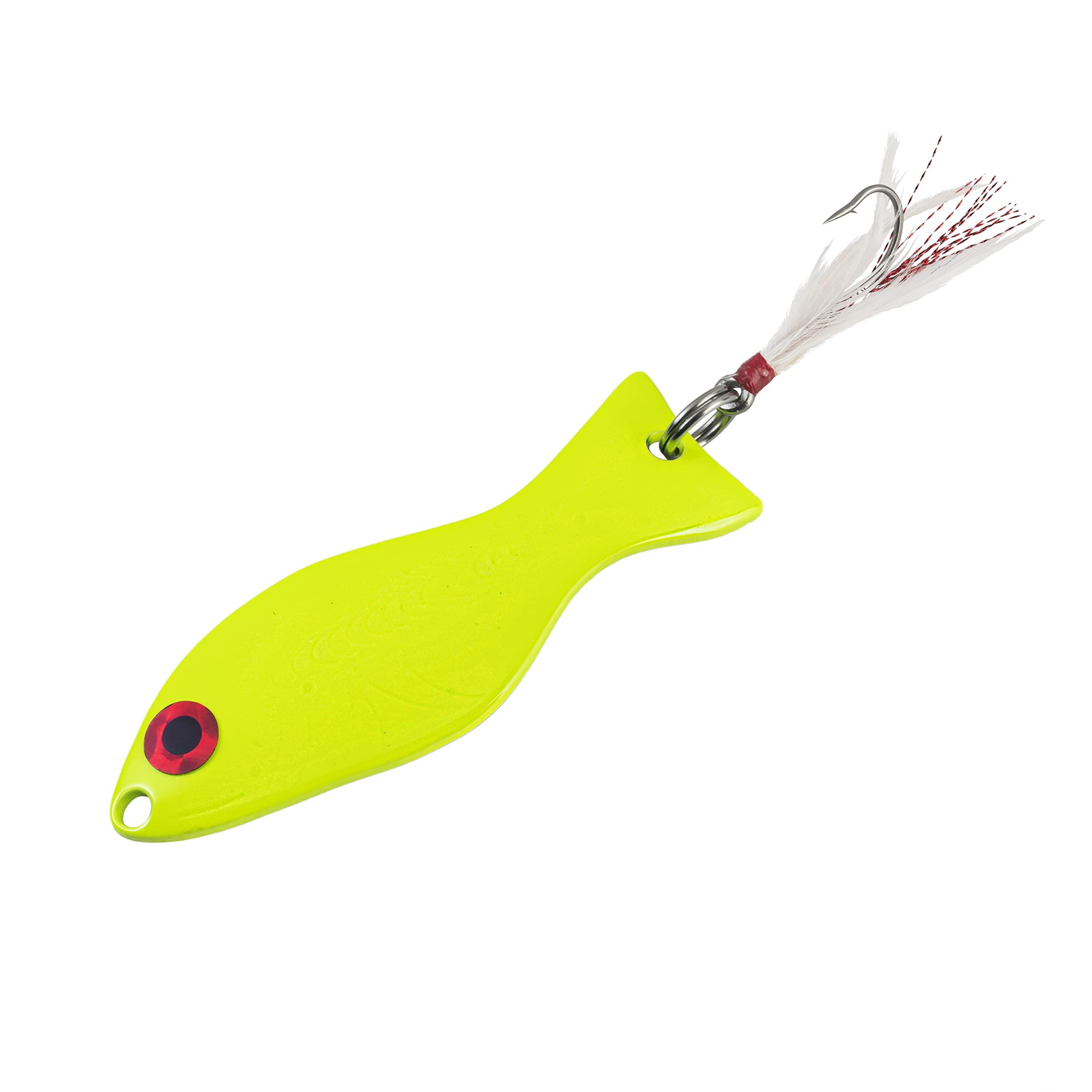 Al's Goldfish Lure Co. Original AL's Goldfish Northern Edition - 1/2 oz. with 3/0 Single Hook and Hackle Feather (Chartreuse)