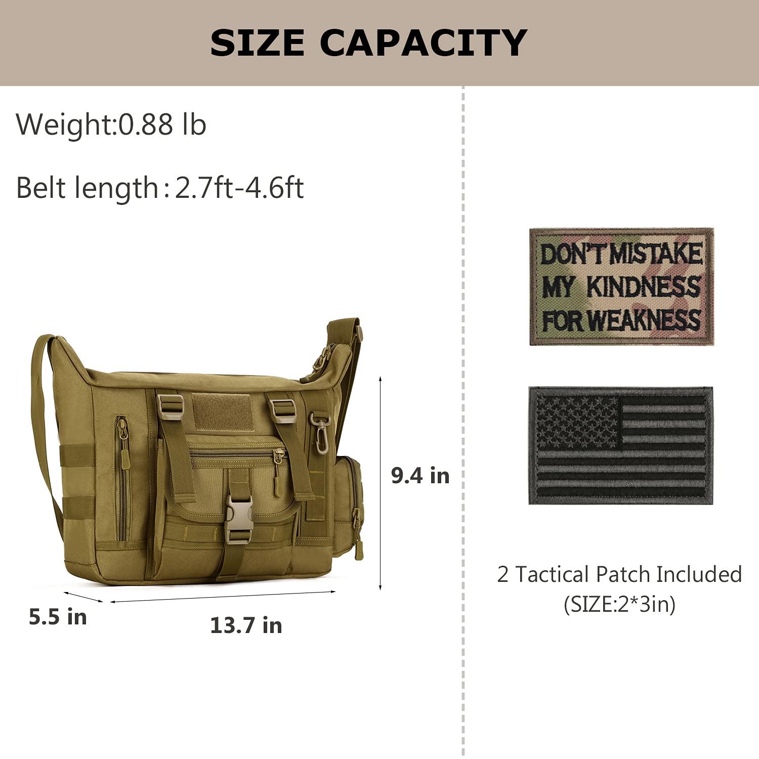 SunForMorning SunForMorning Tactical Messenger Bag Military Molle Briefcase Crossbody Shoulder Bags for Working Cycling Hunting Camping, Black Camo