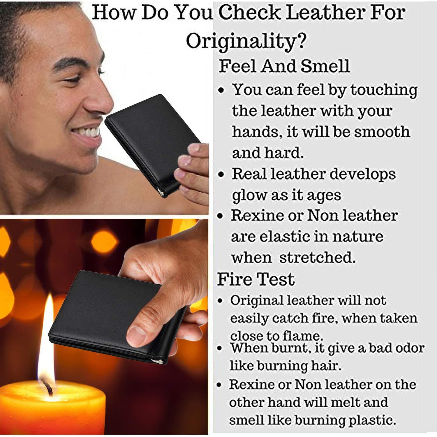 mtuggar mtuggar RFID Protected Real Leather Black for Men`s/Women's Money Clip Wallet/Slim Card Holder, 6 Card Slots 2 Inside Pocket and Money Clip (MT-900-BLK), black, RFID