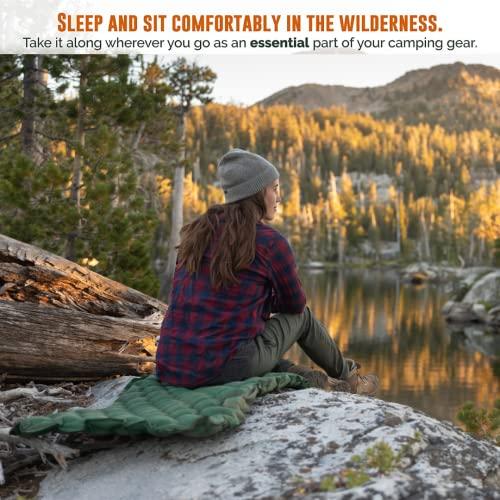 Ryno Tuff Ryno Tuff 24 x 75 in Lightweight Inflatable Camping Sleeping Pad & Camping Pillow Set - Ultralight Insulated Nylon Hiking & Backpacking Travel Gear for Adults - Waterproof Packable Floor Sleeping Mat