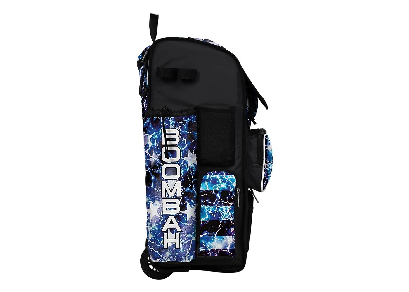 Boombah Boombah Rolling Superpack 2.0 Baseball/Softball Gear Bag - 23-1/2\" x 13-1/2\" x 9-1/2\" - USA Banner Black/Royal Blue/White - Telescopic Handle - Holds 4 Bats - Wheeled Version