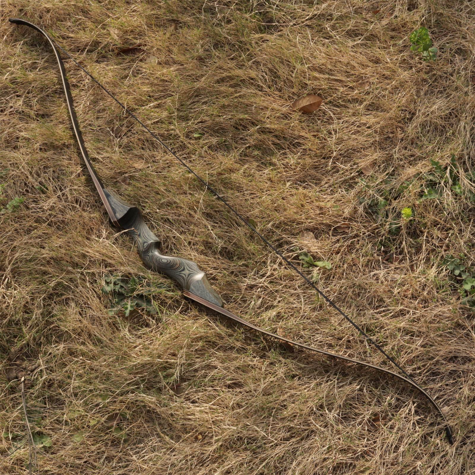 Obert Obert Black Hunter 60 Inch Archery Takedown Recurve Bow Set 20-60lbs Right Hand Bamboo Core Limb (30lbs)