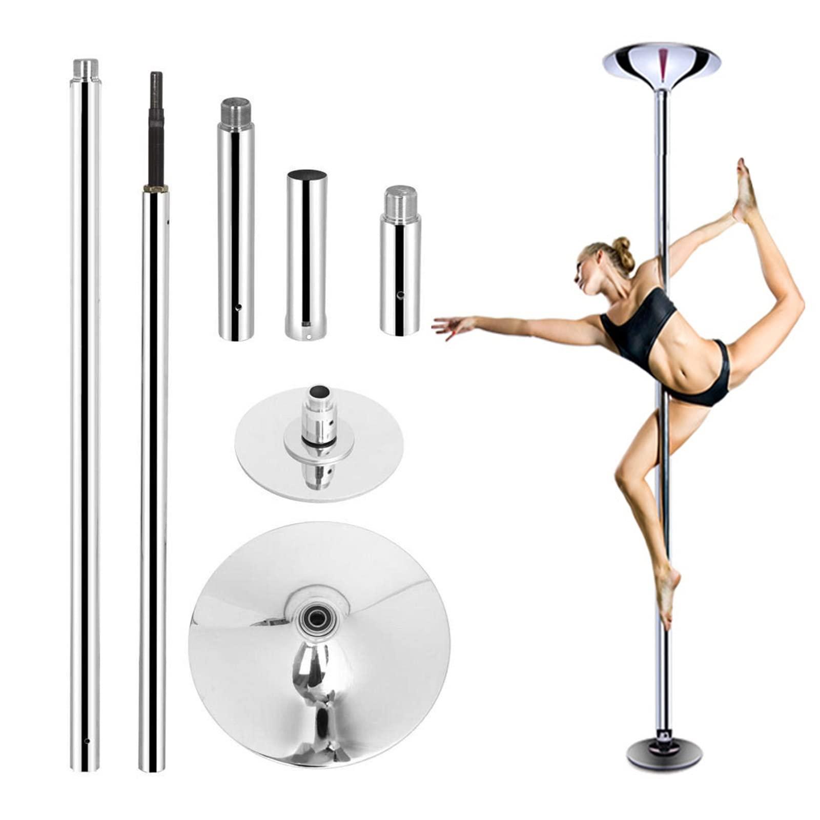 WAHHWF 9ft 10ft 11ft 12ft Pole Dancing Pole for Home - Stripper Pole for Heavy Plus Size Pole Dancer - Portable Removable 45mm Dance Pole Spinning and Static, Loads 440lbs ( Size : 311CM-324CM/10ft-10.6ft )