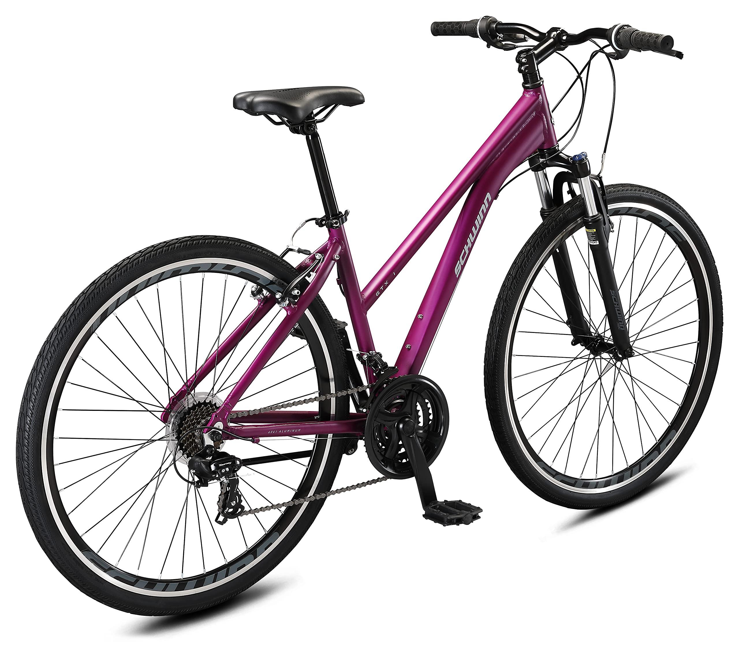 Schwinn Schwinn GTX 1 Hybrid Bike, 700c Mens and Womens Bike, 21-Speed Hybrid Bicycle, Aluminum Dual-Sport Frame, Suspension Fork, Front and Rear Linear Pull Brakes, Adult Bicycle