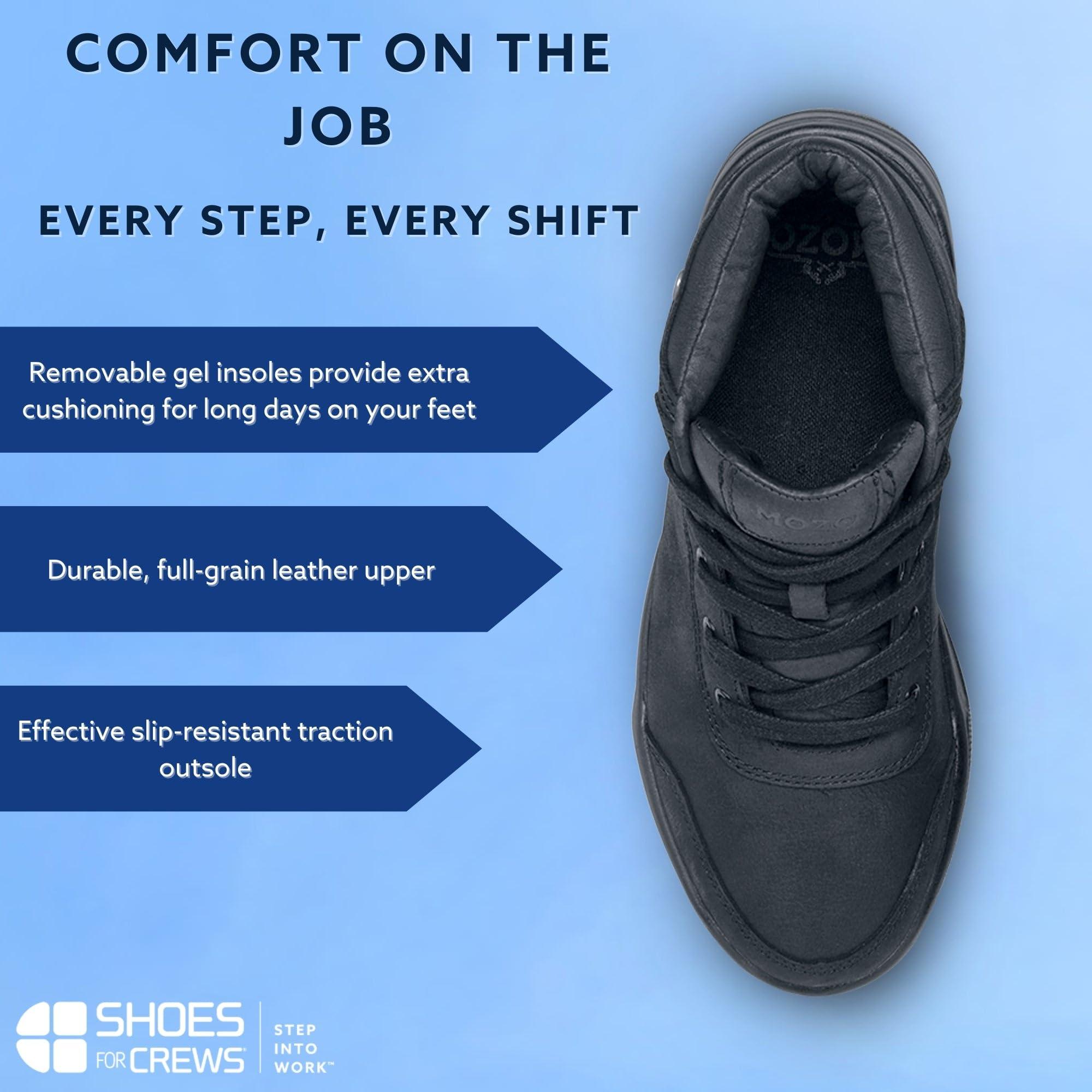 MOZO MOZO Men's Natural Slip Resistant, Chef Shoes, Black, 11