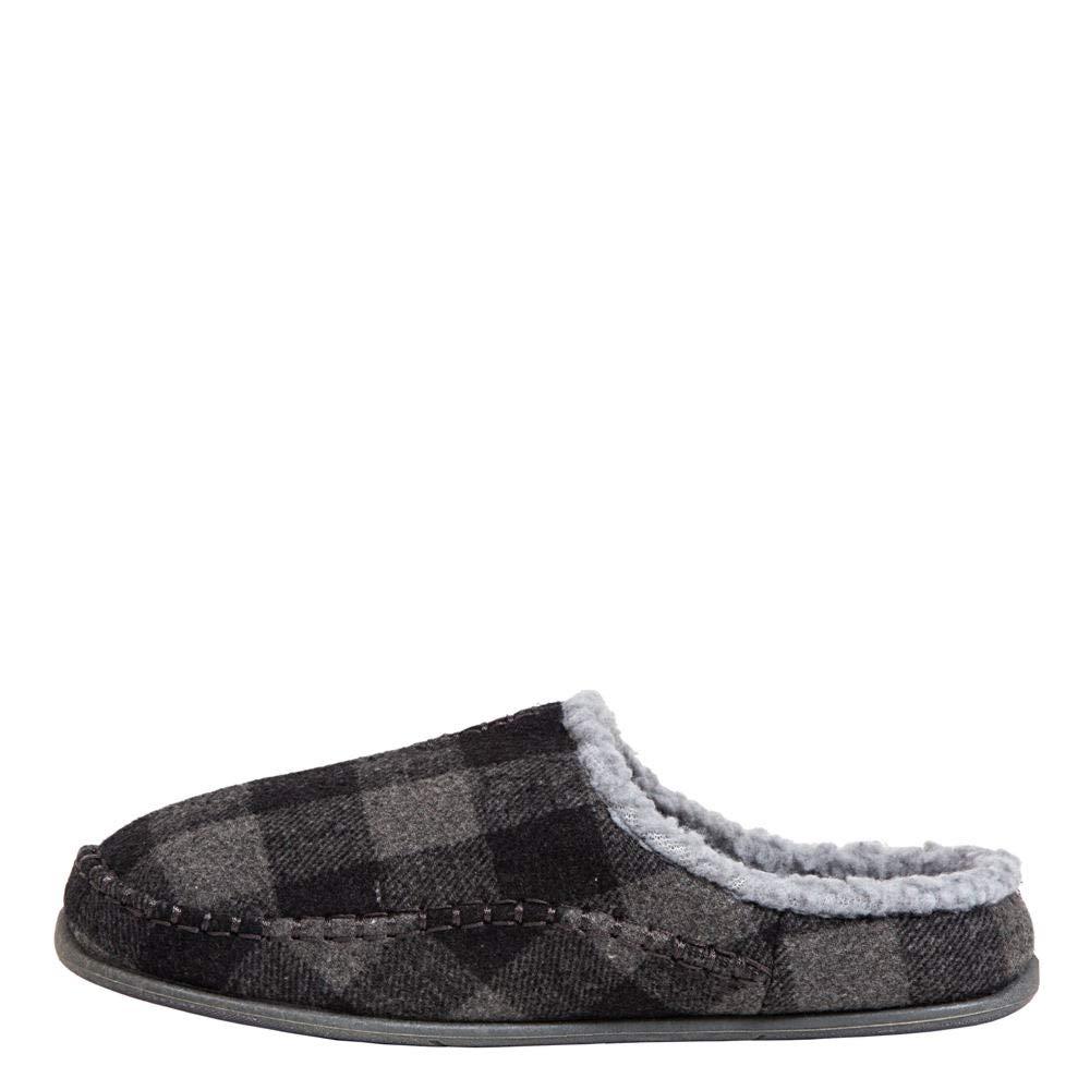 Deer Stags Deer Stags Unisex Nordic Fabric Slipper / Grey/Black Plaid / Men's 13 US / Medium