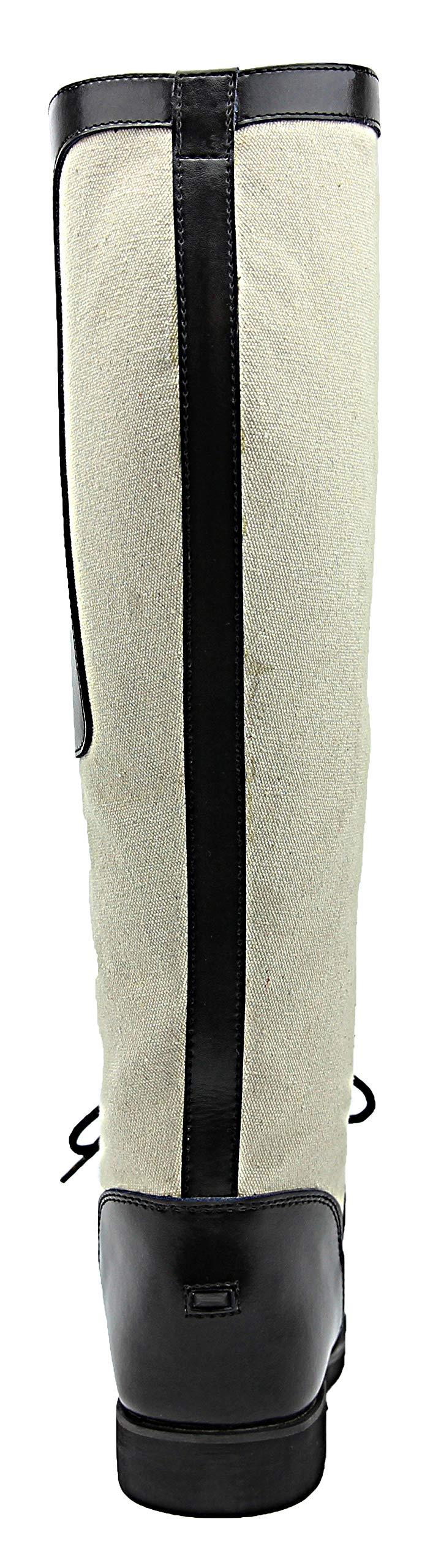 Hispar Hispar Ladies Summer Canvas Field English Horse Riding Boots with Cotton Calf Stylish Fashion Equestrian - Black 6.5 Wide Calf