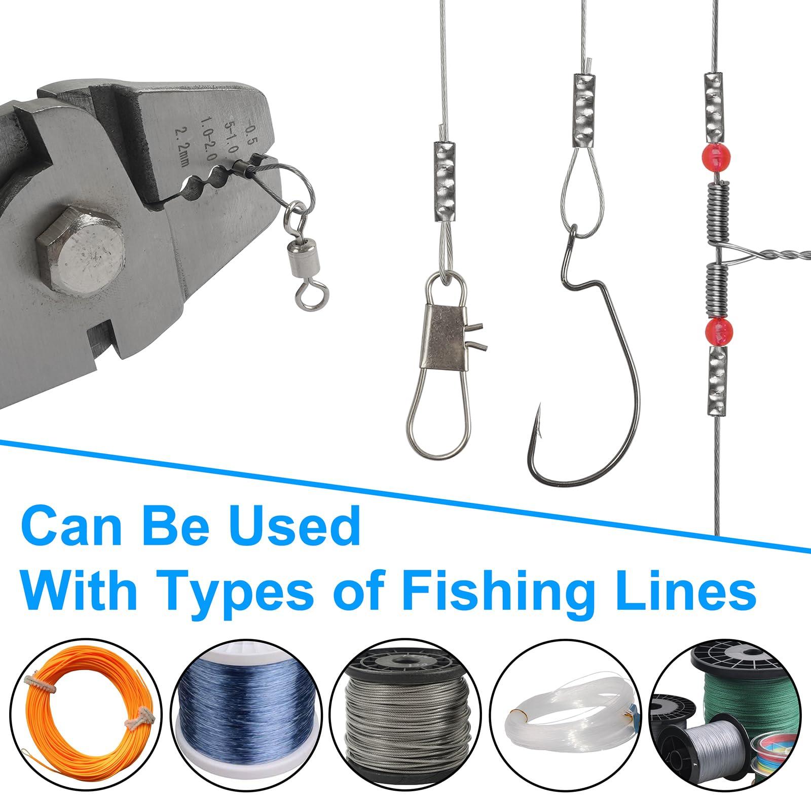 JSHANMEI JSHANMEI Fishing Crimp Sleeves Single Barrel Crimp Sleeves Brass Copper Crimping Sleeve Tubes Fishing Line Connector Fishing Wire Leader Rigs Rigging Tackle Mix Sizes 300pcs