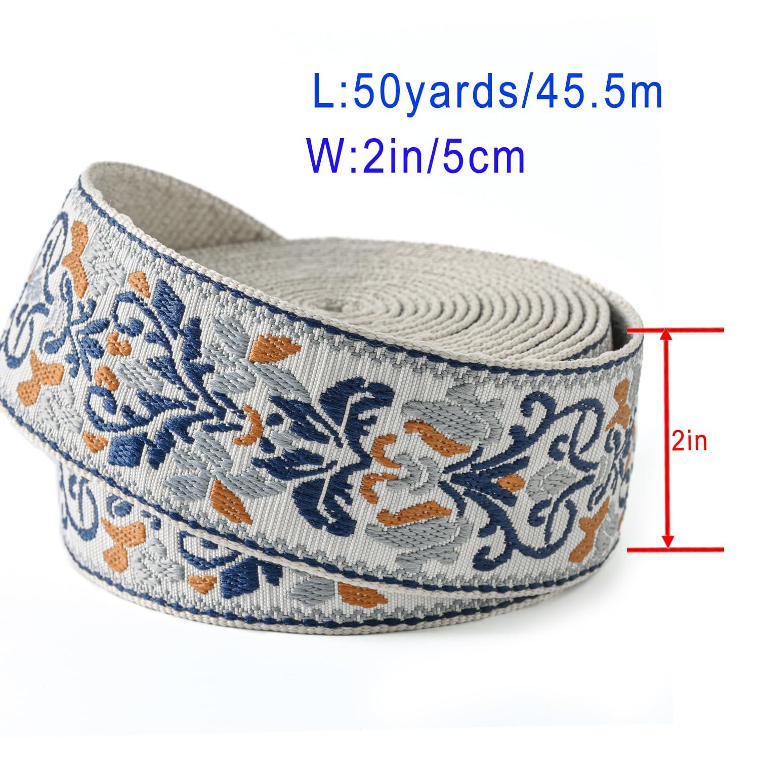 KIMPUDSEN KIMPUDSEN Cotton Webbing, Classic 1.5 Inch 2 Inch Heavy Duty Webbing Straps Perfect for Crafts and Sewing, Purse Strap, Belts