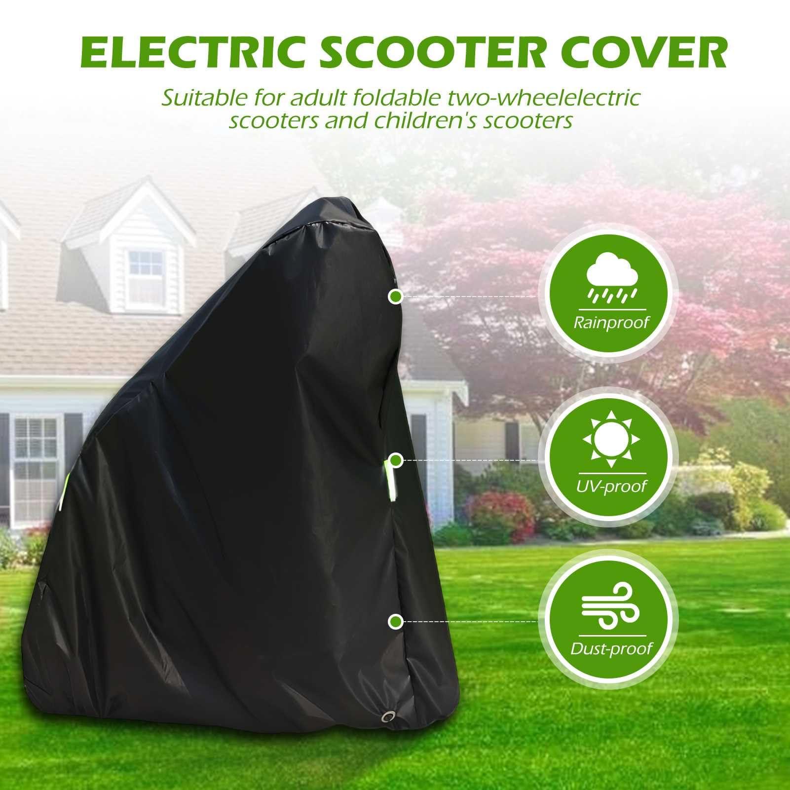 MZBZYU MZBZYU Electric Scooter Cover All Season Universal Weather Quality Waterproof Sun Outdoor Protection Small Foldable Kick Scooter Shelter Tear Proof Night Reflective and Lock-Holes Simple Covers